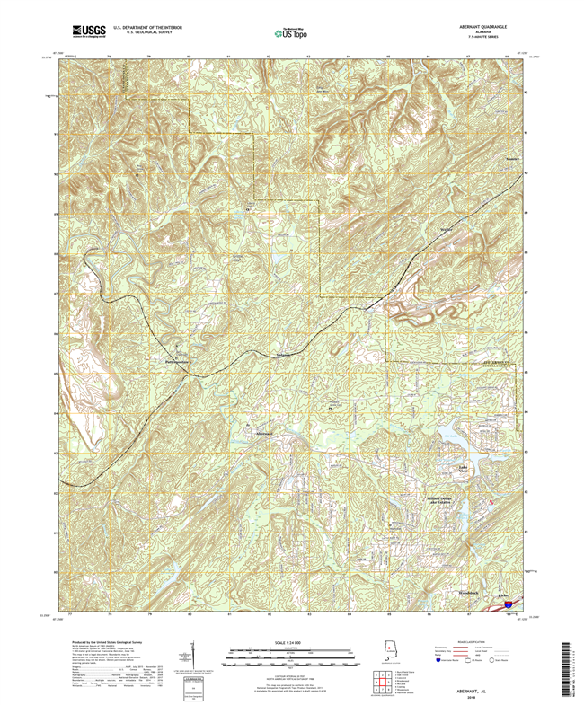 Abernant Alabama - 24k Topo Map