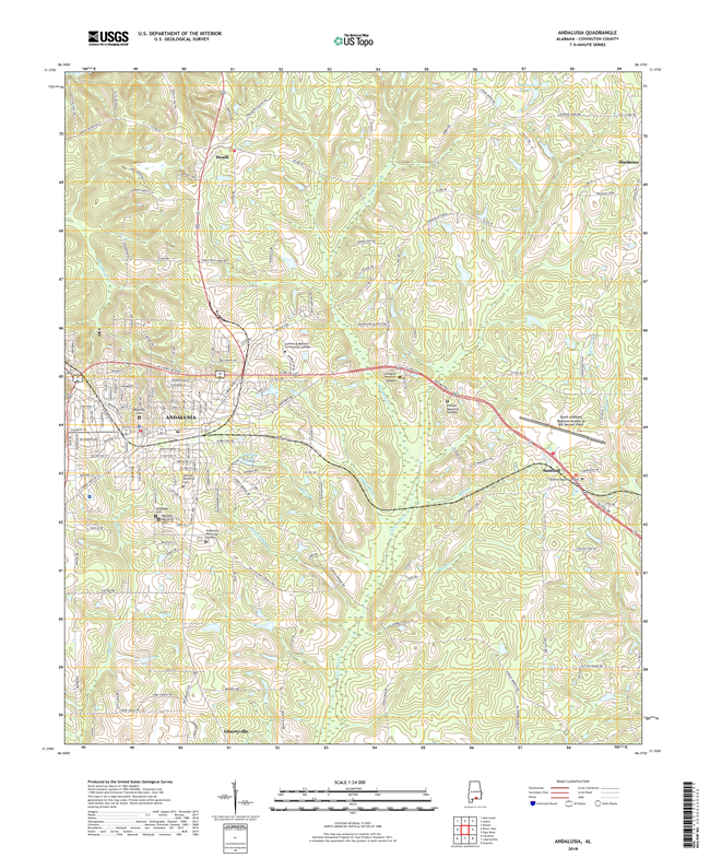 Andalusia Alabama - 24k Topo Map