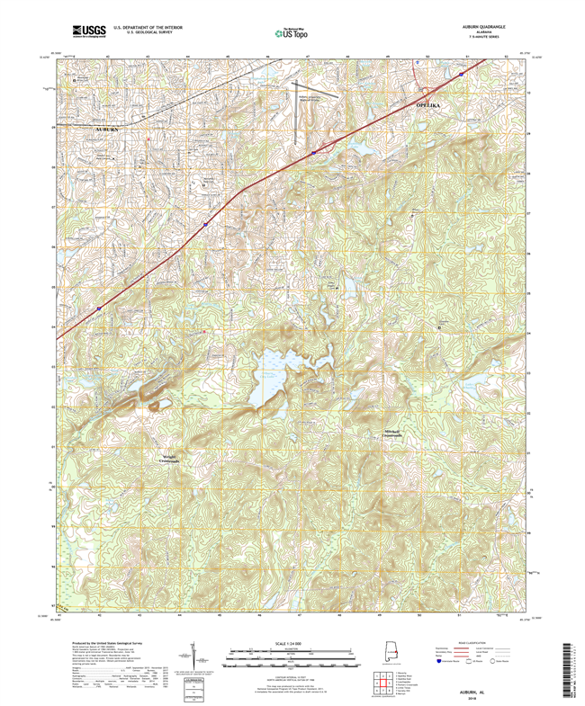 Auburn Alabama - 24k Topo Map
