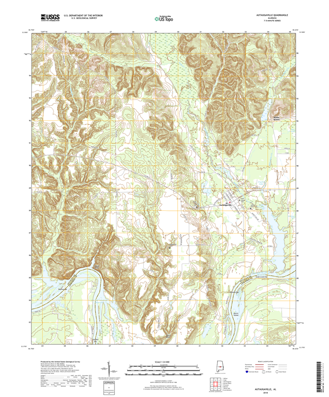 Autaugaville Alabama - 24k Topo Map