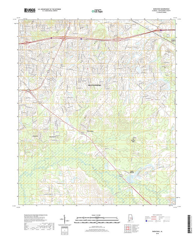 Barachias Alabama - 24k Topo Map