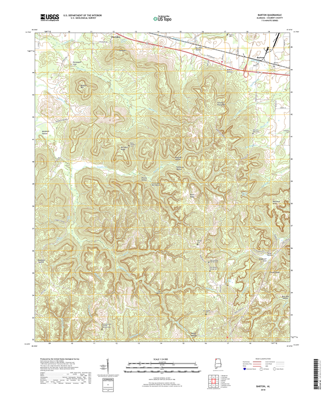 Barton Alabama - 24k Topo Map