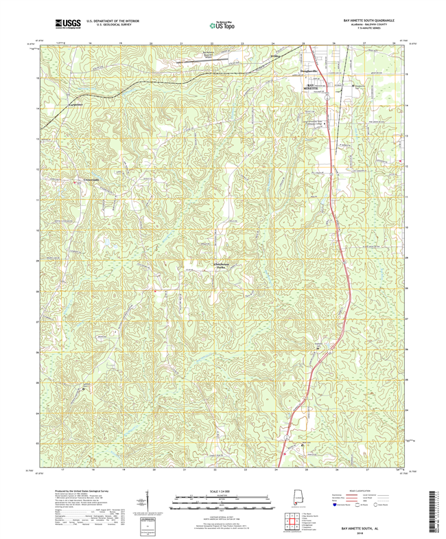 Bay Minette South Alabama - 24k Topo Map