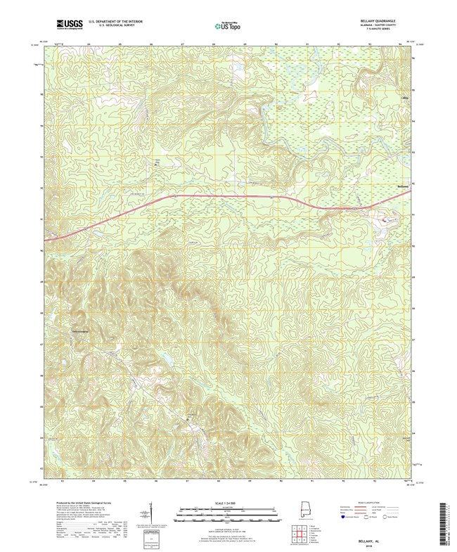 Bellamy Alabama - 24k Topo Map