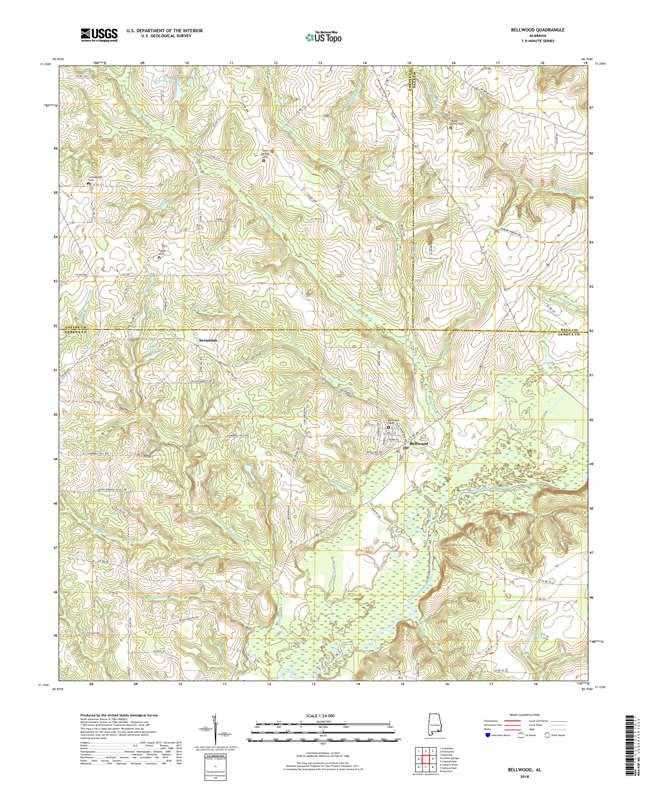 Bellwood Alabama - 24k Topo Map