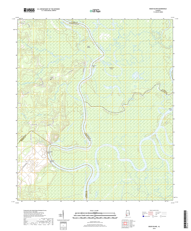 Bilbo Island Alabama - 24k Topo Map