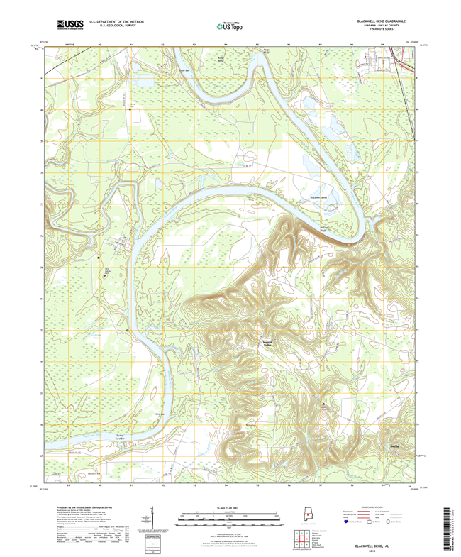 Blackwell Bend Alabama - 24k Topo Map