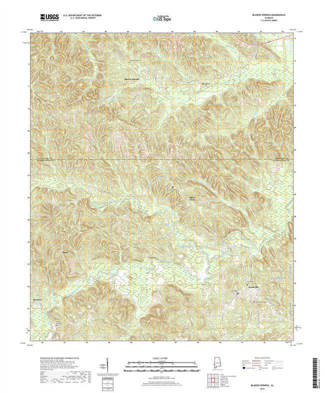 Bladon Springs Alabama - 24k Topo Map