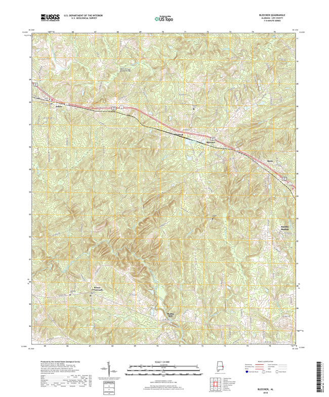 Bleecker Alabama - 24k Topo Map