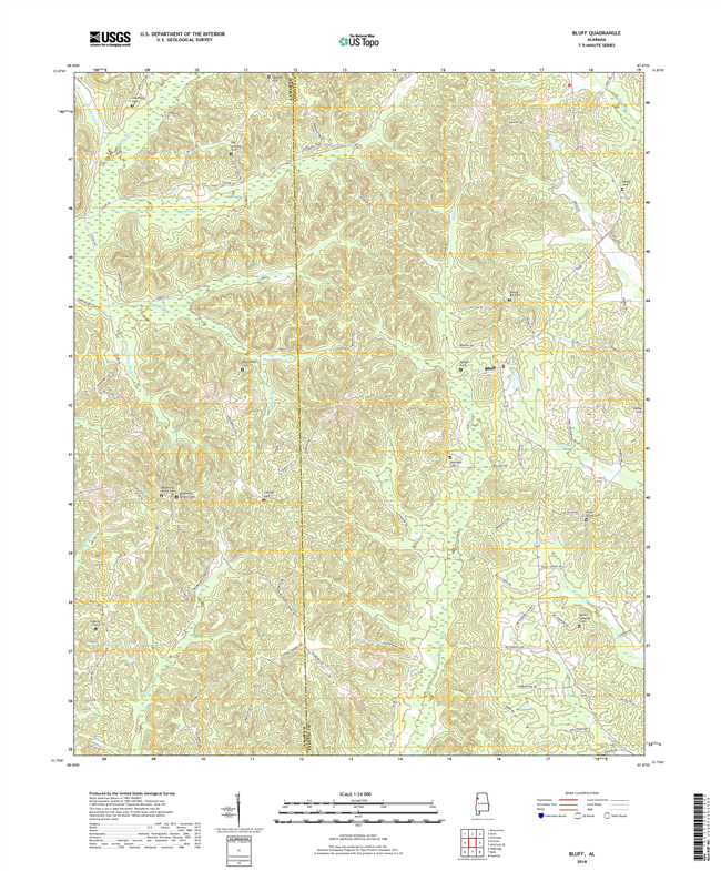 Bluff Alabama - 24k Topo Map