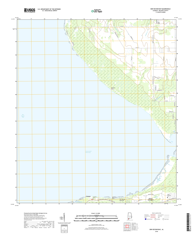 Bon Secour Bay Alabama - 24k Topo Map