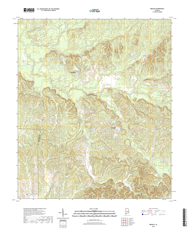 Braggs Alabama - 24k Topo Map