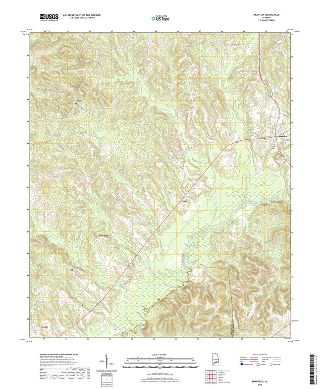 Brantley Alabama - 24k Topo Map