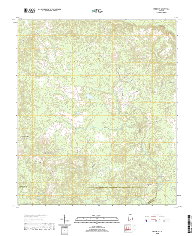 Brooklyn Alabama - 24k Topo Map