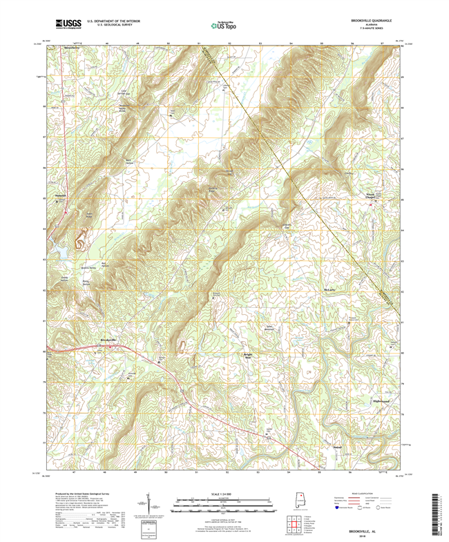 Brooksville Alabama - 24k Topo Map