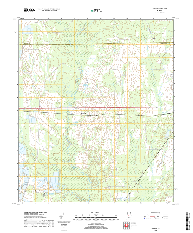 Browns Alabama - 24k Topo Map