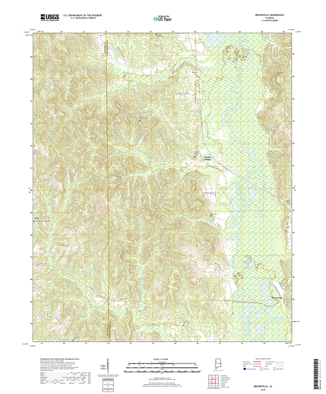 Brownville Alabama - 24k Topo Map