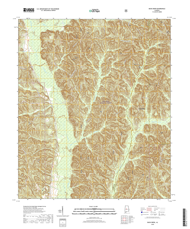 Buck Creek Alabama - 24k Topo Map