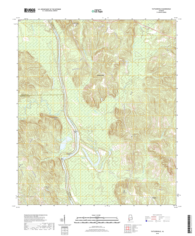 Tattlersville Alabama - 24k Topo Map