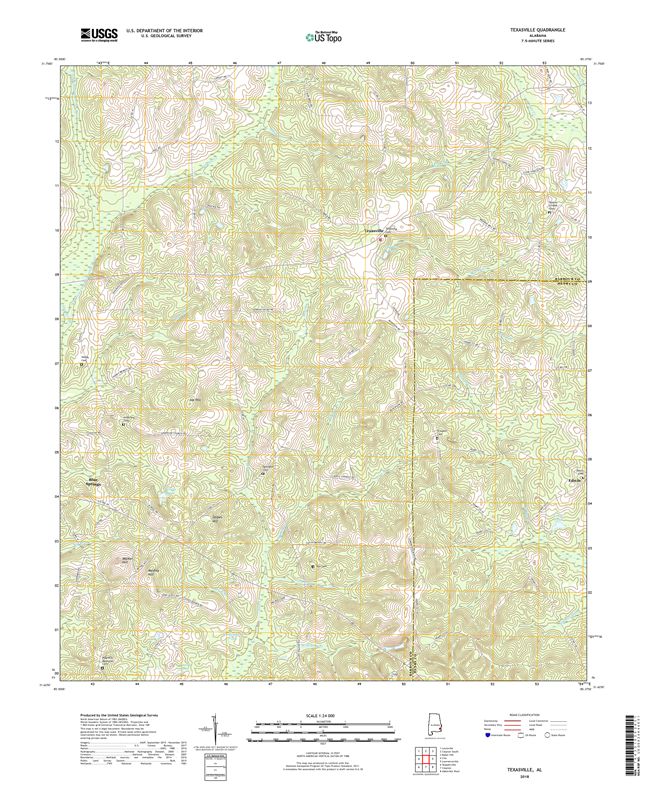 Texasville Alabama - 24k Topo Map