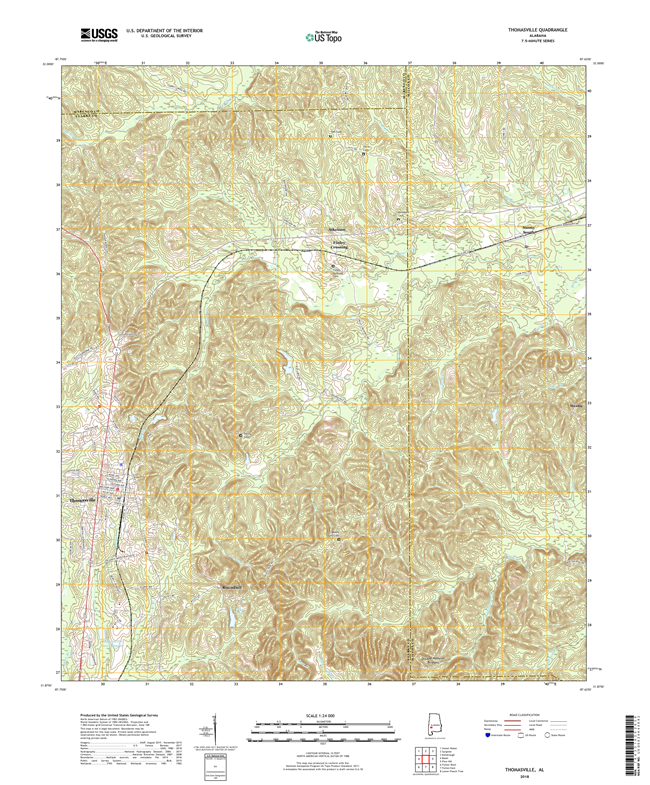 Thomasville Alabama - 24k Topo Map