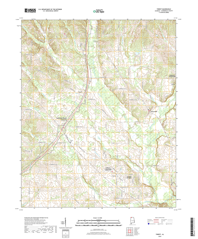 Threet Alabama - 24k Topo Map