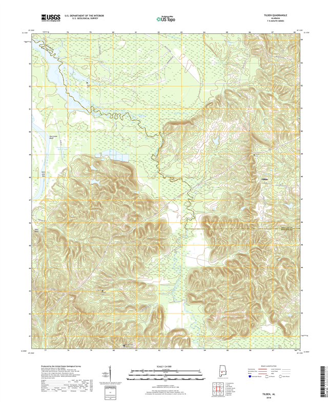 Tilden Alabama - 24k Topo Map