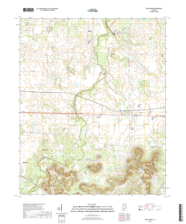 Town Creek Alabama - 24k Topo Map