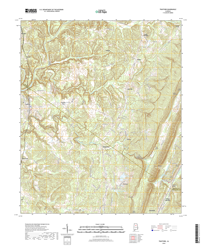 Trafford Alabama - 24k Topo Map