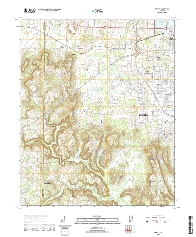 Trinity Alabama - 24k Topo Map