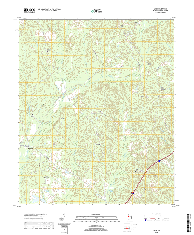 Union Alabama - 24k Topo Map