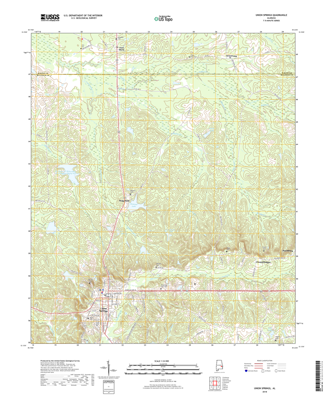 Union Springs Alabama - 24k Topo Map