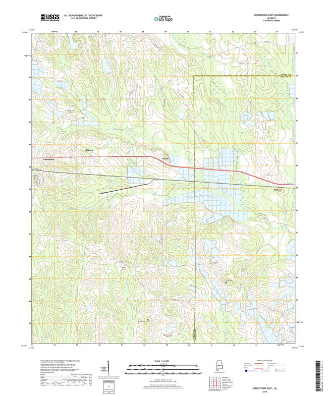 Uniontown East Alabama - 24k Topo Map