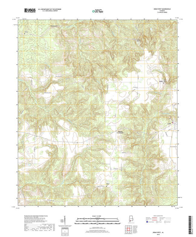 Uriah West Alabama - 24k Topo Map