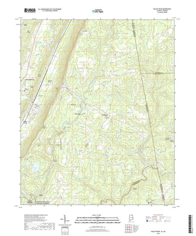 Valley Head Alabama - Georgia - 24k Topo Map