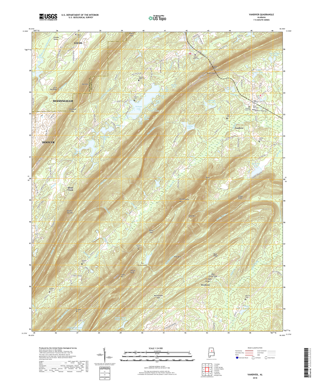 Vandiver Alabama - 24k Topo Map