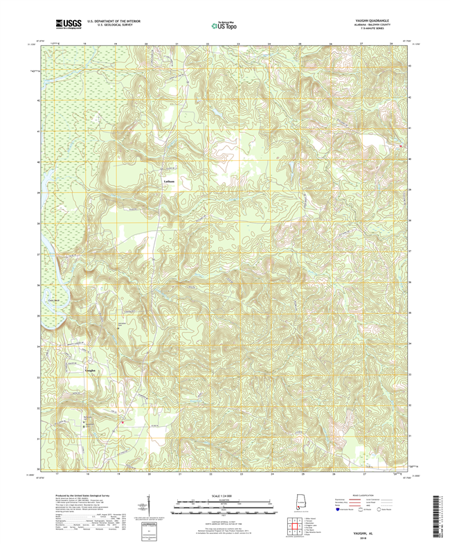 Vaughn Alabama - 24k Topo Map