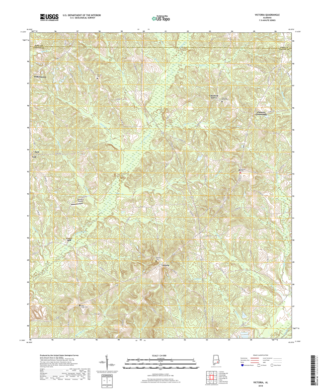 Victoria Alabama - 24k Topo Map