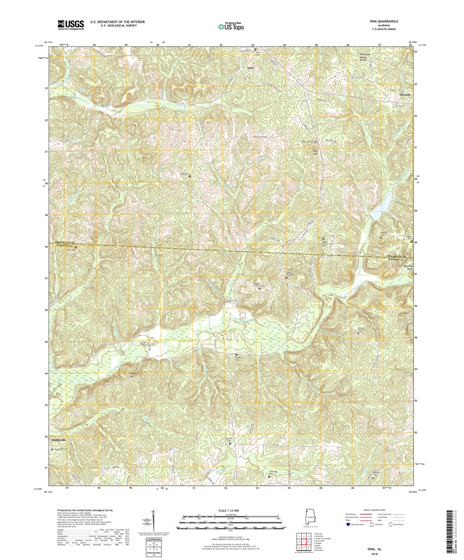 Vina Alabama - 24k Topo Map