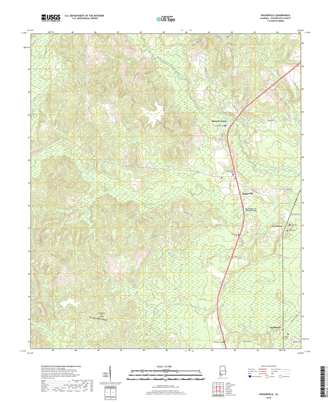 Wagarville Alabama - 24k Topo Map