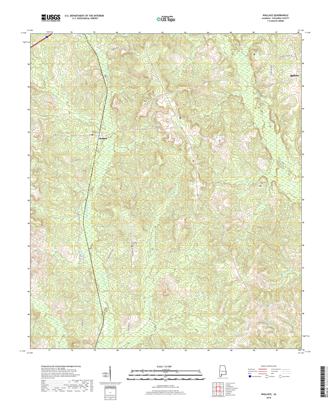 Wallace Alabama - 24k Topo Map