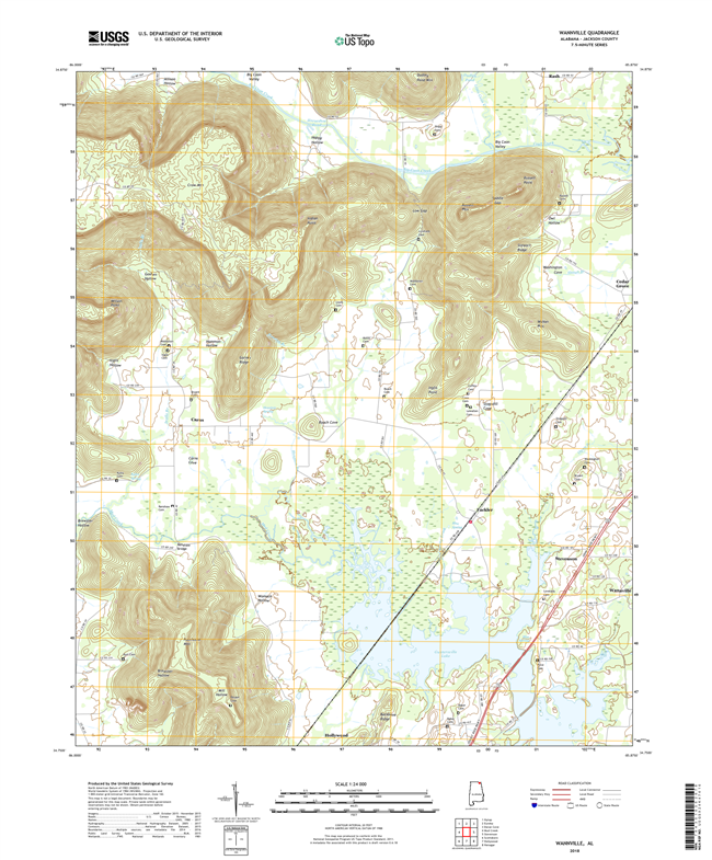 Wannville Alabama - 24k Topo Map