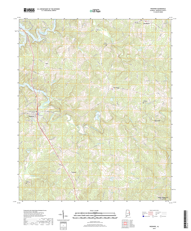 Wedowee Alabama - 24k Topo Map