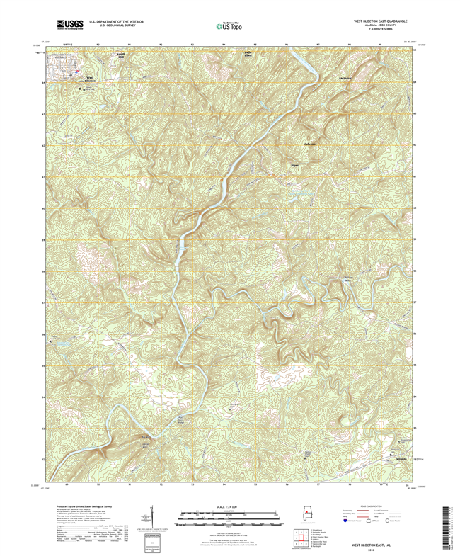 West Blocton East Alabama - 24k Topo Map