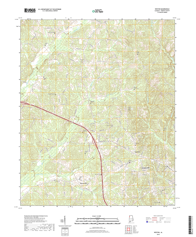 Weston Alabama - 24k Topo Map