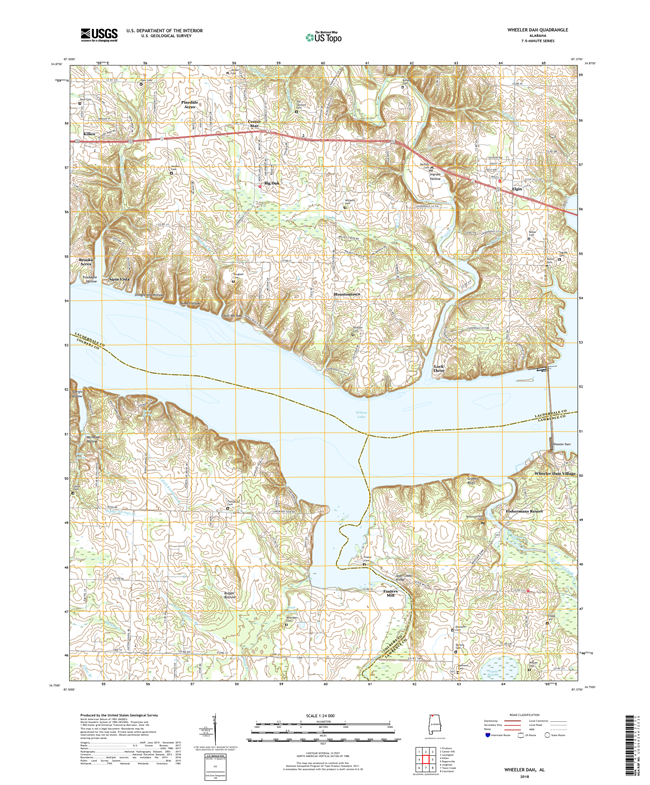 Wheeler Dam Alabama - 24k Topo Map