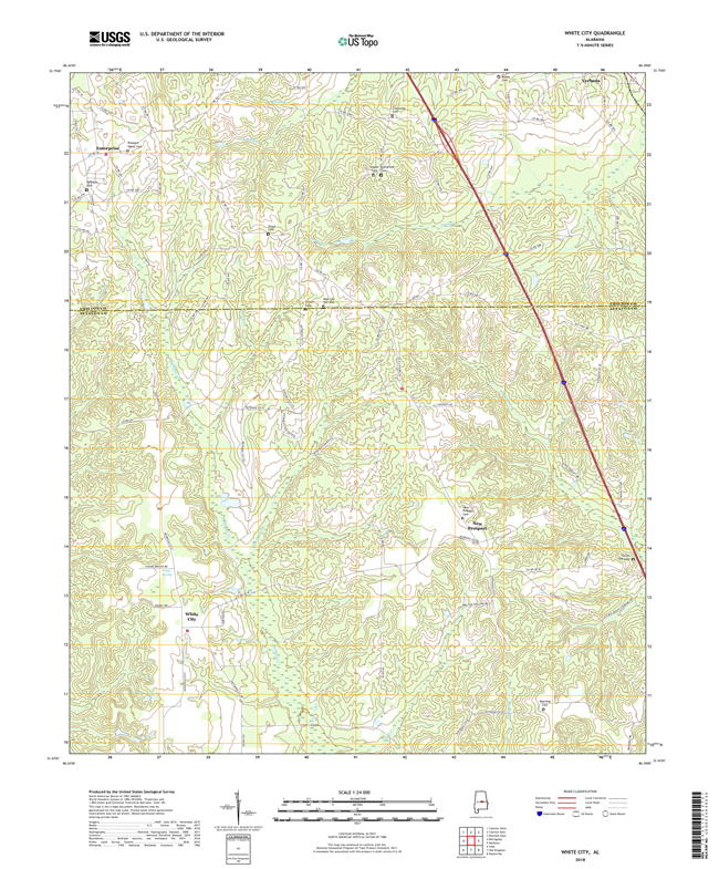White City Alabama - 24k Topo Map