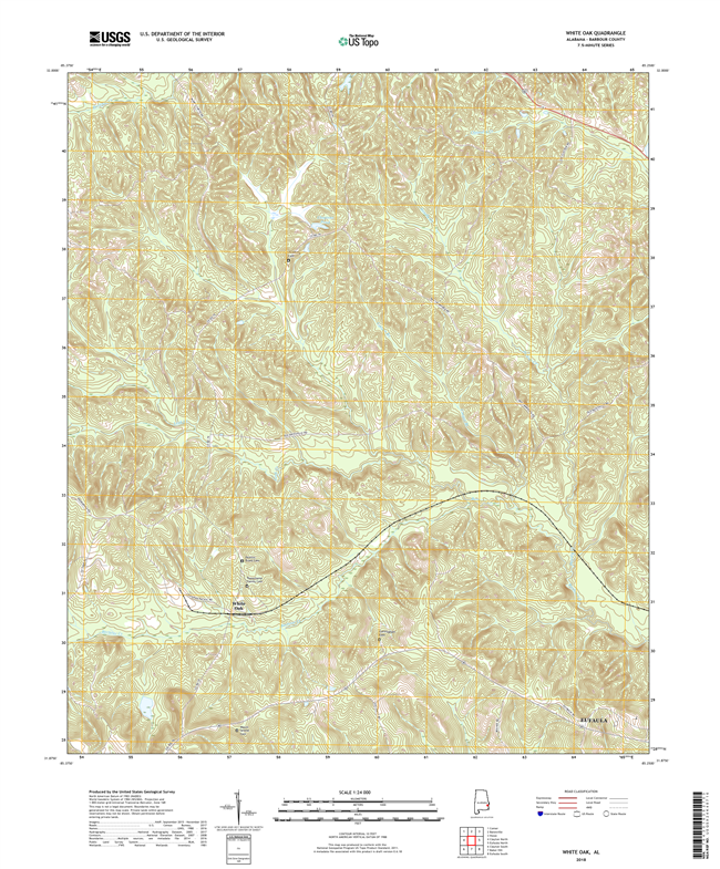 White Oak Alabama - 24k Topo Map