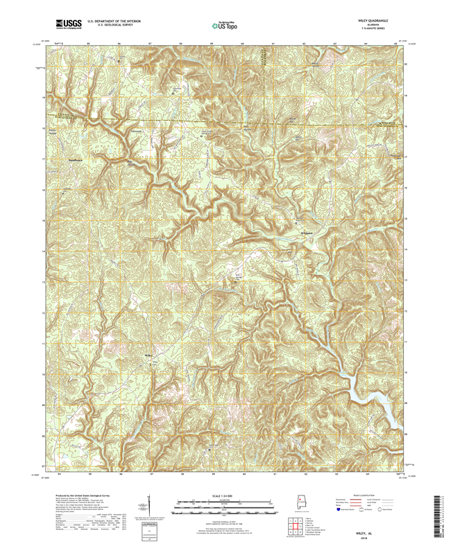 Wiley Alabama - 24k Topo Map