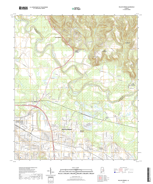 Willow Springs Alabama - 24k Topo Map